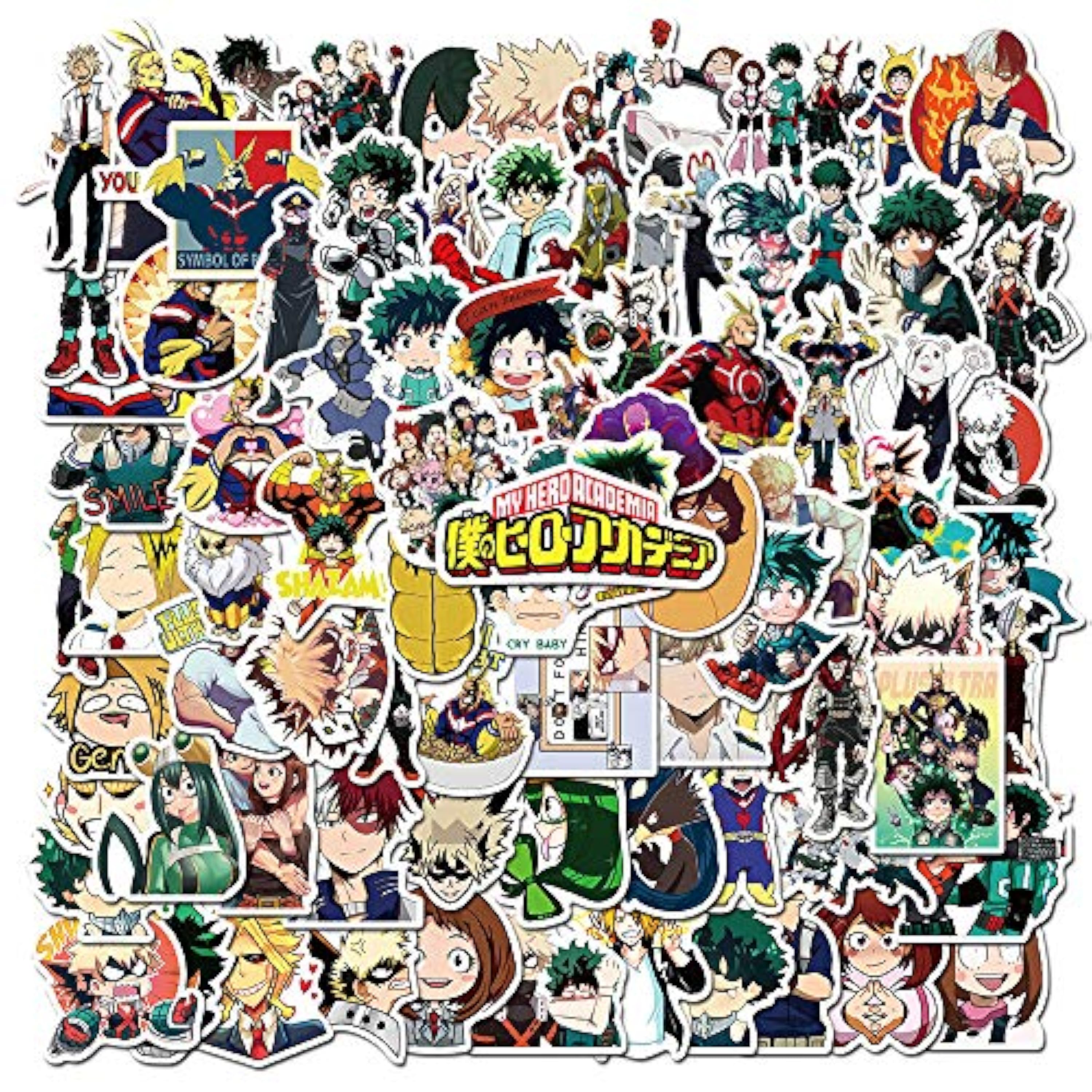 100 Uds My Hero Academia Pegatinas para Botella de Agua, Teléfono, Monopatín, Portátil - Paquetes Estéticos para Niñas y Adolescentes