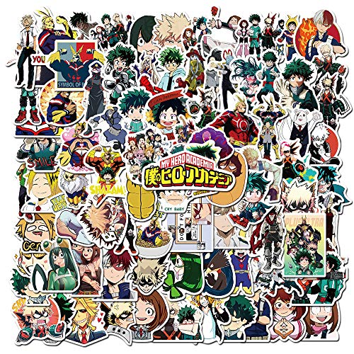100 Uds My Hero Academia Pegatinas para Botella de Agua, Teléfono, Monopatín, Portátil - Paquetes Estéticos para Niñas y Adolescentes