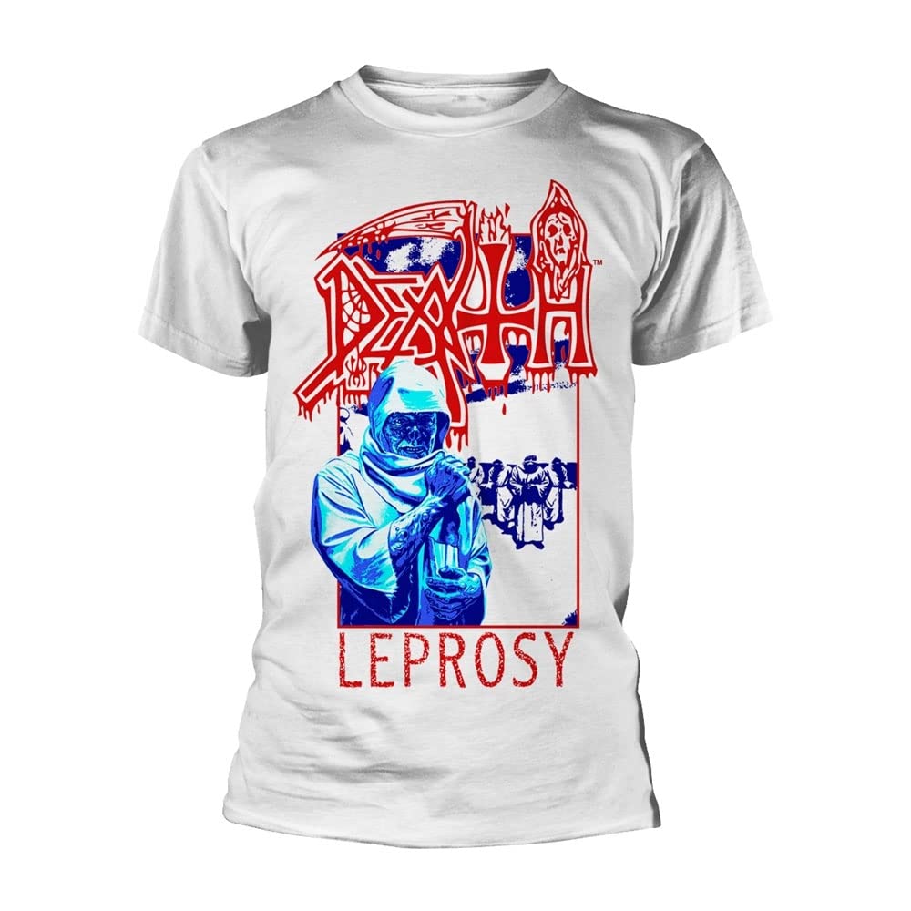 Death 'Leprosy Posterized' (White) T-Shirt - Ultrakult Clothing (Small)
