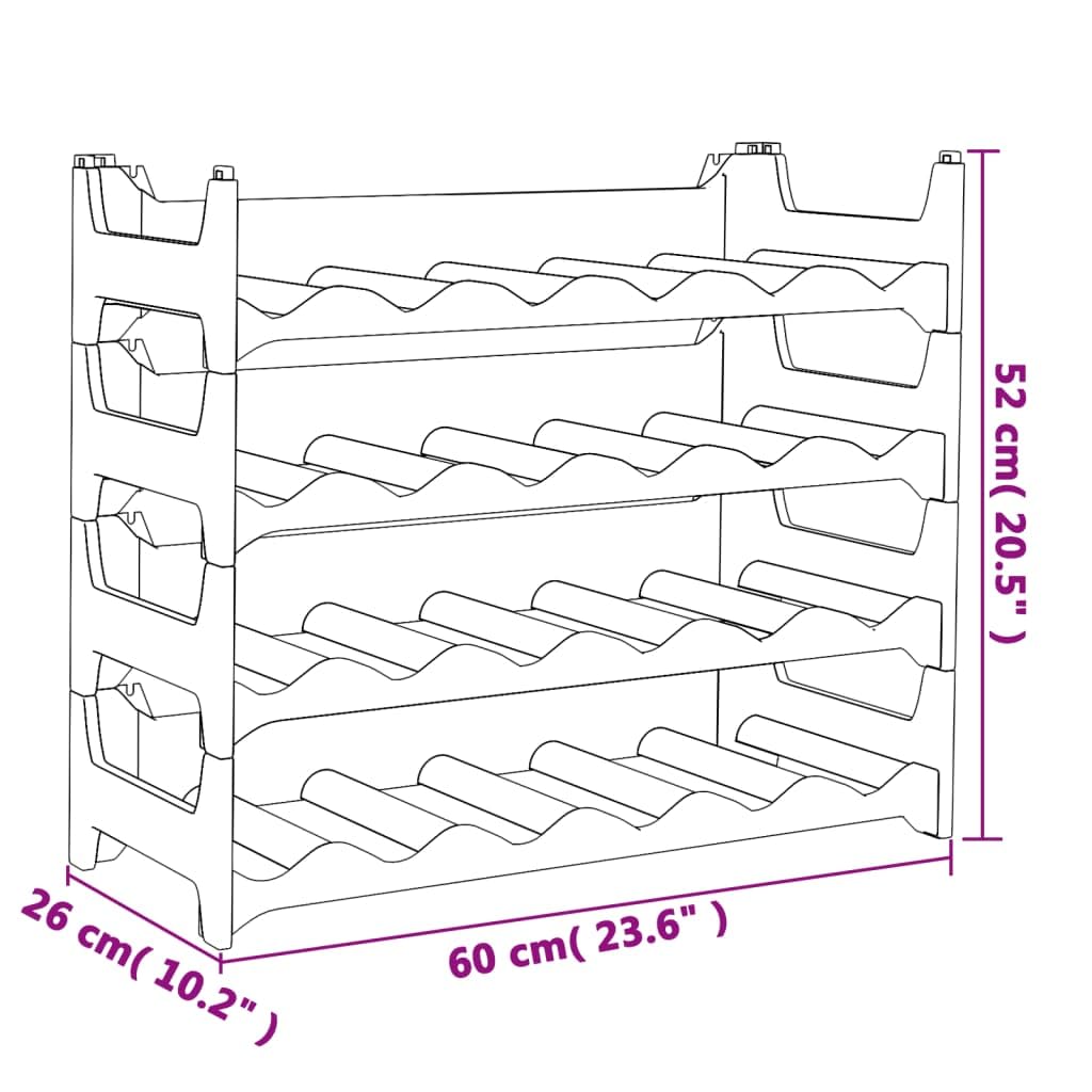 Rantry Flaschenregal für 24 Flaschen, stapelbar, Flaschenregal, Weinregal, Schrank, Küche, Speisekammer, Zuhause, Lagerung, Weinschrank, Präsentationsständer