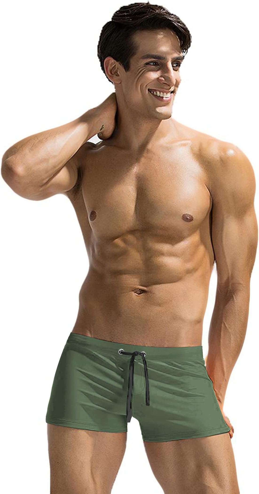 COOFANDYMen's Swim Trunk Swimwear Bathing Suit Swim Brief Square Leg Board Shorts