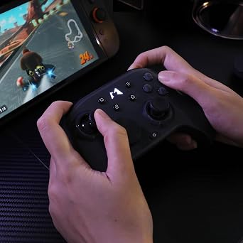 MOBAPAD Huben2 Wireless Switch Controller Pro PC Controller with ALPS Linear Motors, Pro Controller Switch, Omron Mechanical Buttons, 6-Axis Motion (Black)