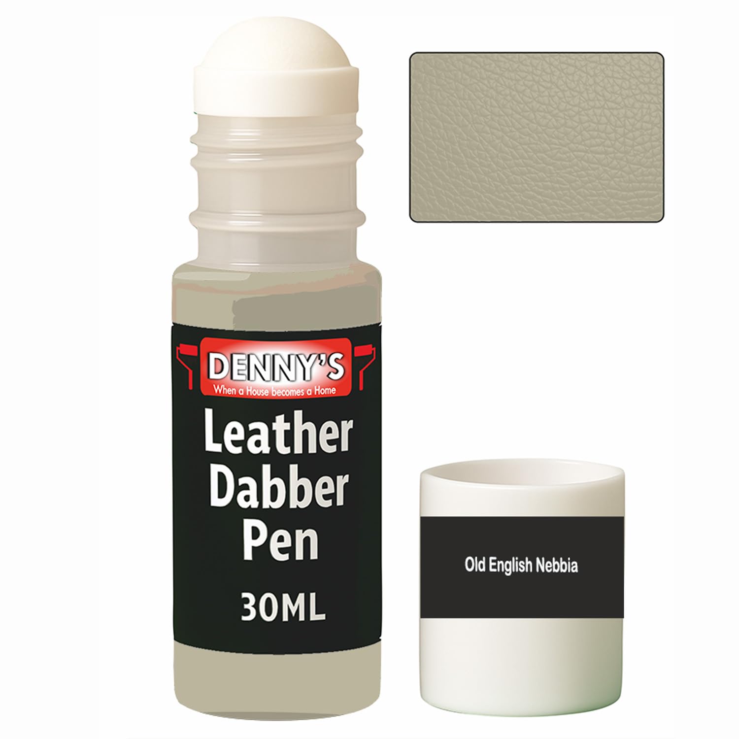 SCOOBYS PAINTS BACK IN THE MIX Leather Colour Restorer Recolouring Balm Repair Treatment for Faded & Worn Absorbent Leather Shoes, Boots, Jackets (80 Old English Nebbia, Dabber Pen 30ml)