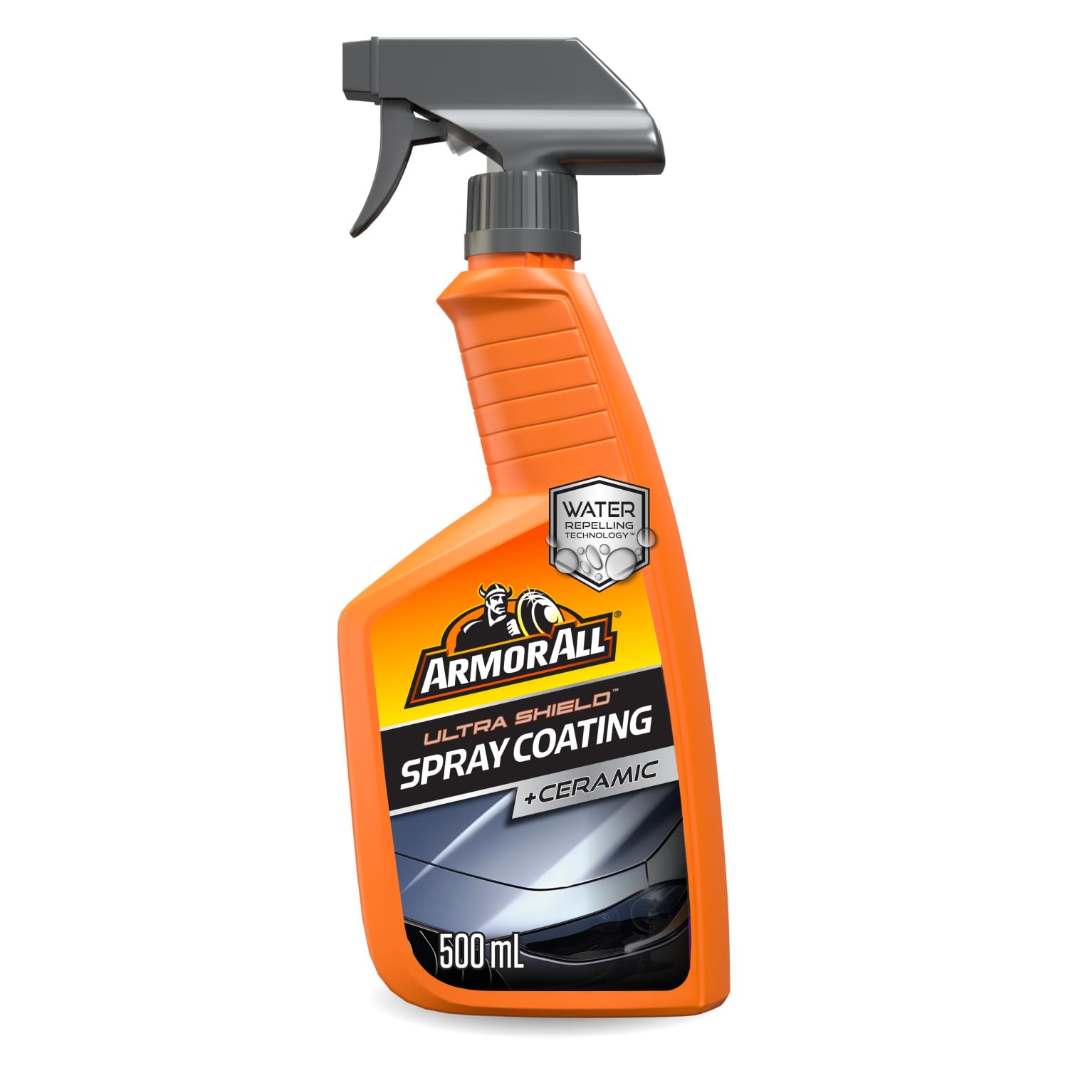 Armor All Ultra Shield + Ceramic Spray Coating Spray 500ml, Triple Action Ceramic Coating Formula for a Clean and Shiny Car, Water Beading and Dirt Repelling Technology to Prevent Stains