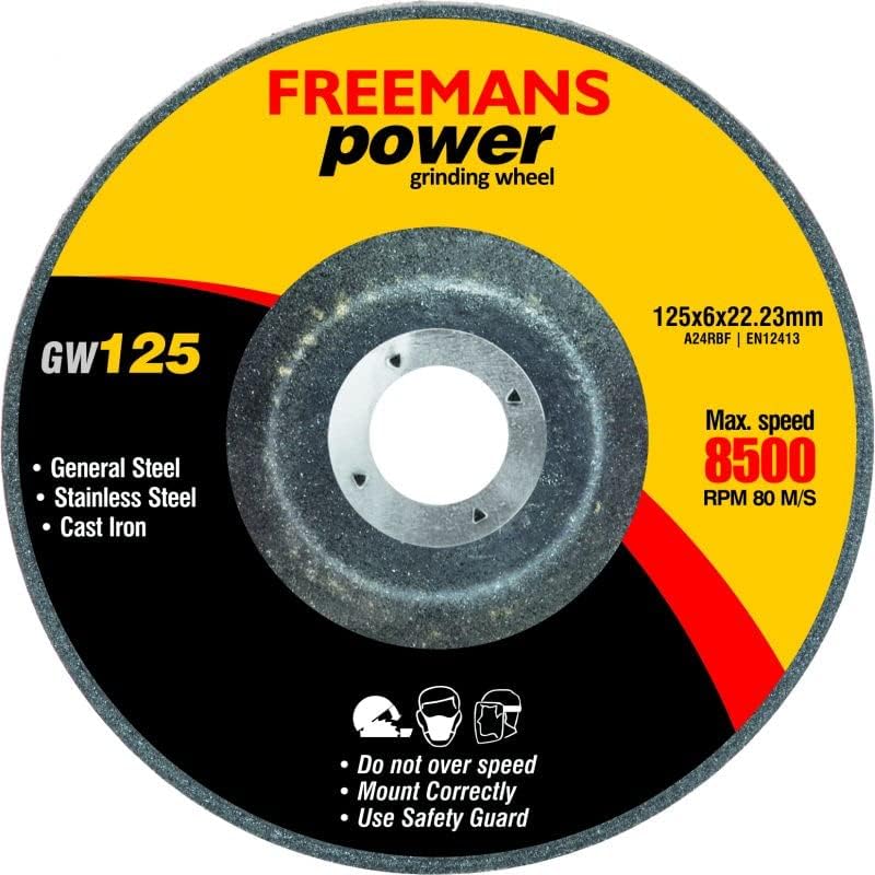 FREEMANS 5-Inch Power Grinding Wheels-(Set of 5 Pieces)- Black || Aluminium Oxide Grain Abrasive || Use for Grinding and Polishing of Metal Surfaces and Stone Moulding Applications (B0D7SGHP57) Amazon Price History, Amazon Price Tracker