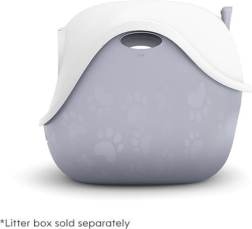 Miniatura 7 de Litter Genie Campana para caja de arena Capucha de cúpula con solapa oscilante Blanco