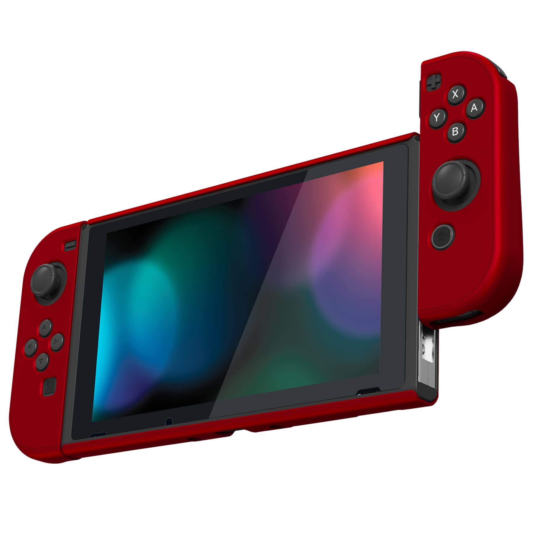 PlayVital Cover Protettiva per Nintendo Switch, Custodia Protettiva Copertura Rigida Grip Ergonomica per Joycon Controller-Rosso Scarlatto