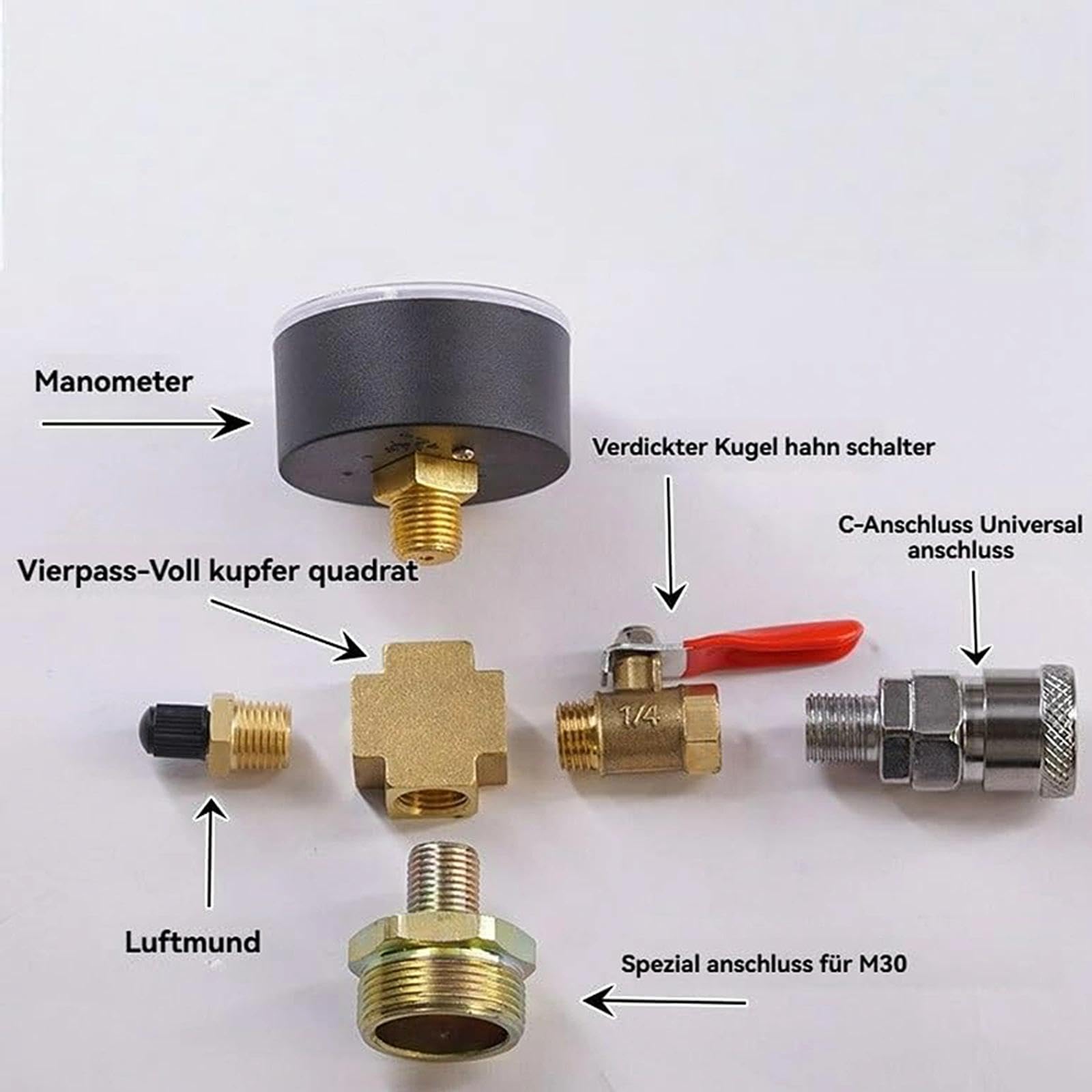 Gasflasche Druckluft Adapter,adapter Gasflasche Auf Druckluft,Universelle C-Typ-Schnellkupplung Für Alle Druckluftwerkzeuge, Für Werkstatt, Garage Und Outdoor-Einsatz(A)