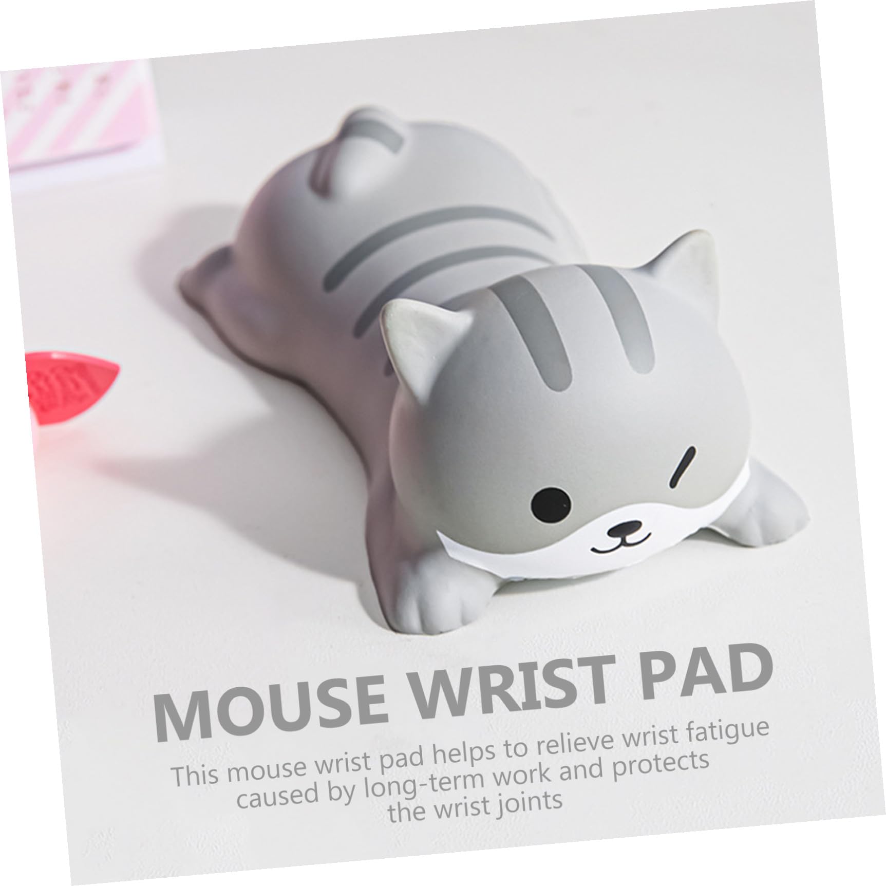 HOMSFOU 5 Pezzi Tappetino Per Mouse Da Polso Tampone Poggiapolsi in Memory Foam Gioco Polsiera Dei Cartoni Animati Per Scrivania Quando Riposo Simpatico Poggiapolsi Per Tastiera Pu Grey