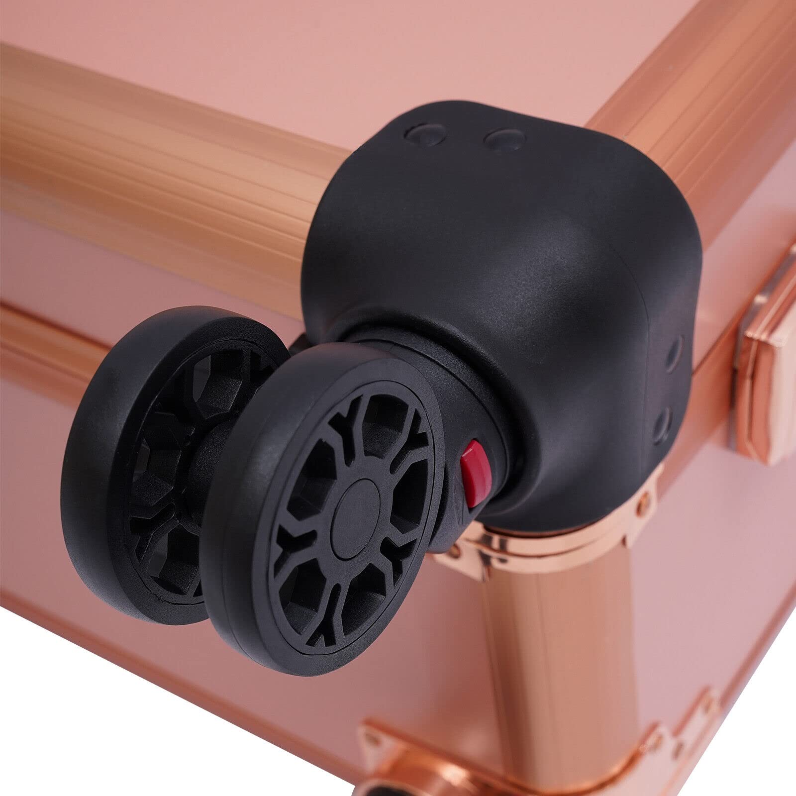 Valise Rolling Maquillage avec LED Miroir Éclairé Professionnel Hauteur réglable Aluminium Coffre À Maquillage et Bluetooth Valise De Maquillage Trolley pour Maquilleur，Esthéticiennes