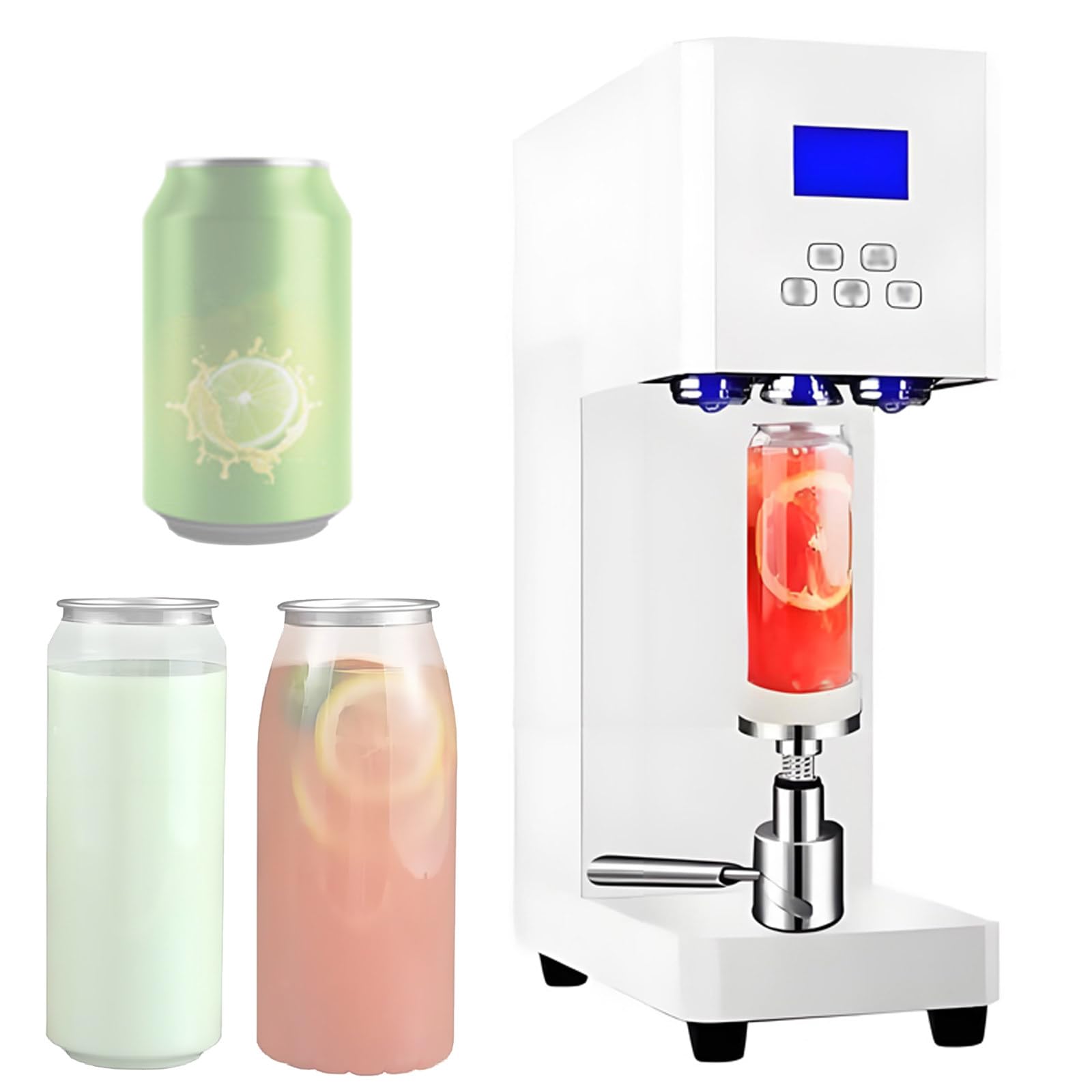 AYCDL Commercial Can Sealer Machine, Automatic Soda Can Sealer Machine with LED Screen Counter, for Aluminum and Plastic Cans,White