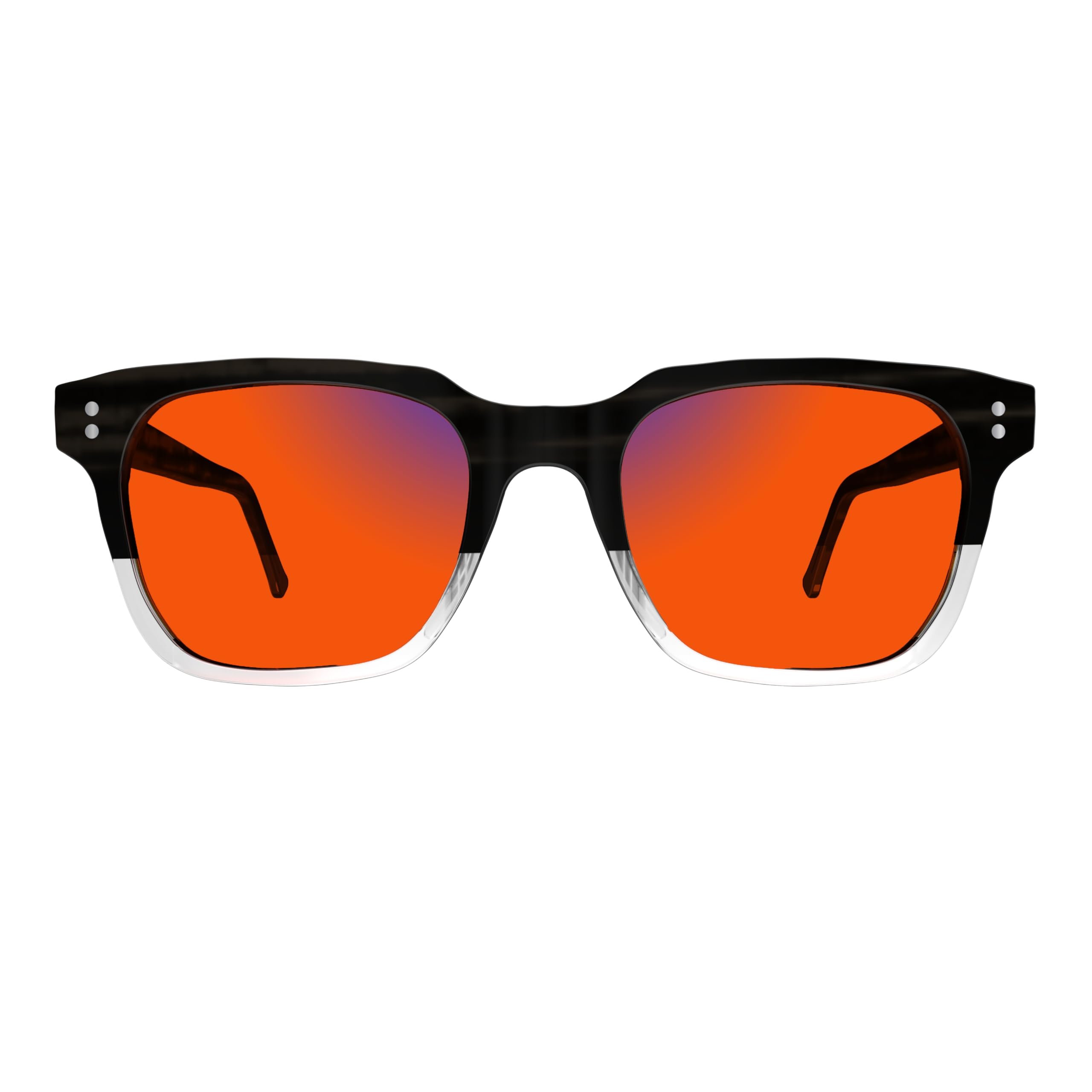 Unisex Artisan Mid Grey Blue Block Amber Glasses for Sleep, Anti-Eye Strain and Light Sensitivity- Men and Women (Size M - Mid Grey)