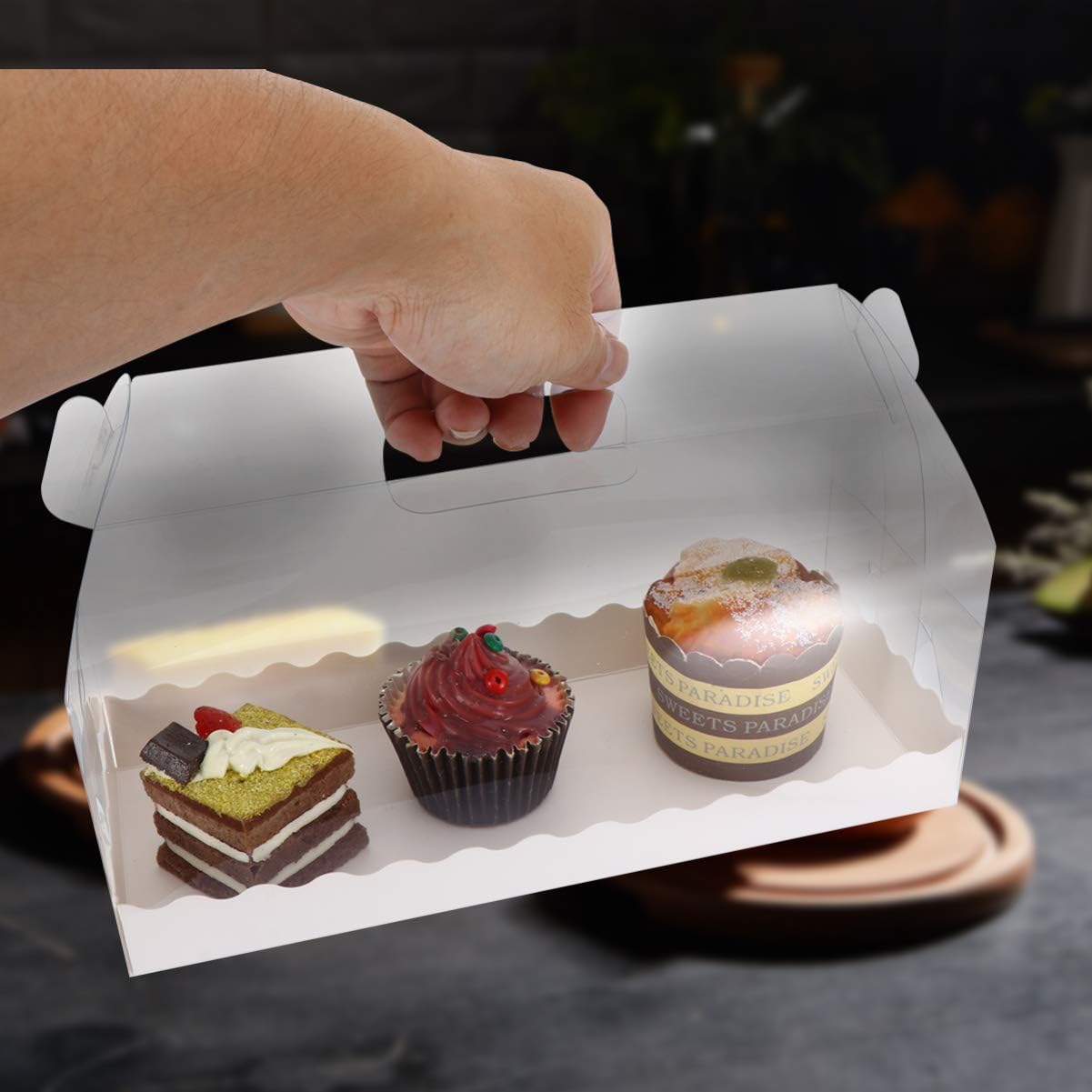 Amazon Frcolor ケーキボックス ギフトボックス ケーキ箱 マフィンカップ ケーキ お菓子 包装用 パーティー 誕生日 祝日 ラッピング 箱 6個入り サイズa 包装用品 オンライン通販