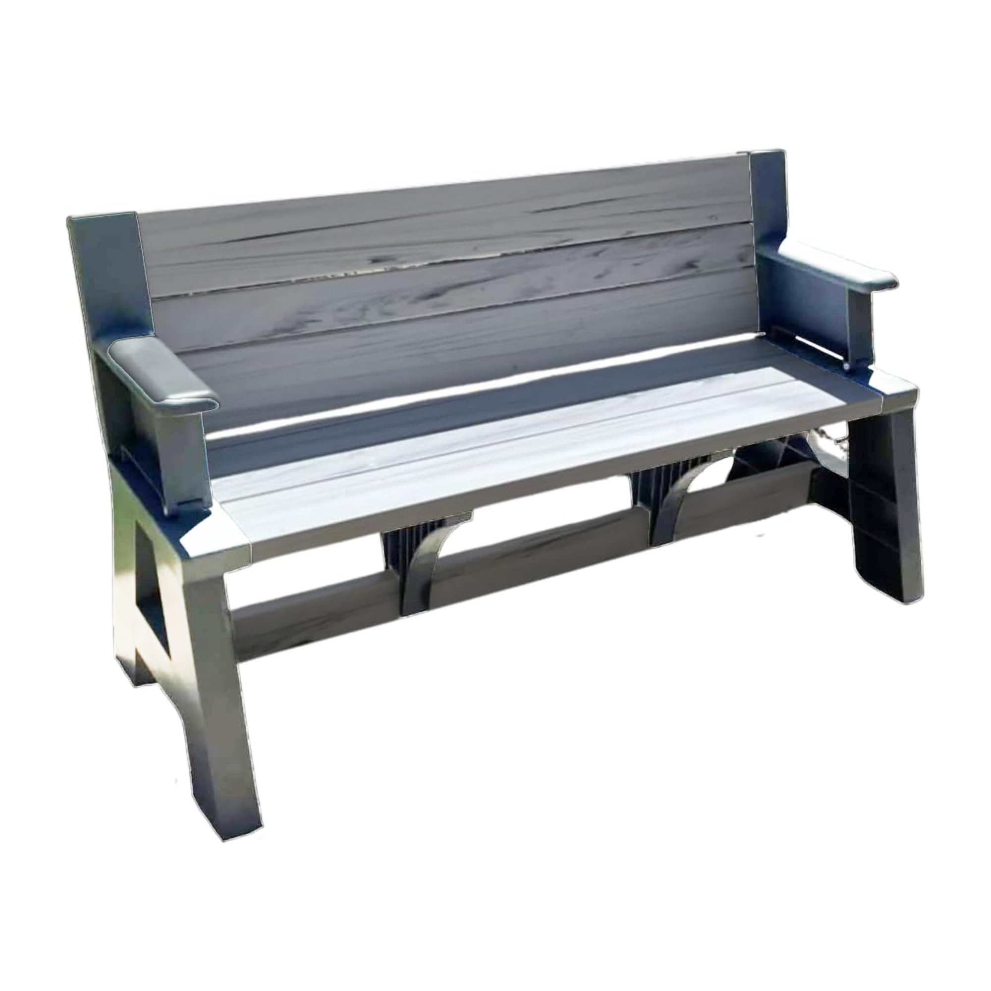 Gen 1 2in1 Outdoor Convertible Bench to Picnic Table | Space-Saving Weather-Resistant Patio Furniture for Yard Deck Garden | Easy Assembly & Durable-1 Bench/Order, Platinum White Birch