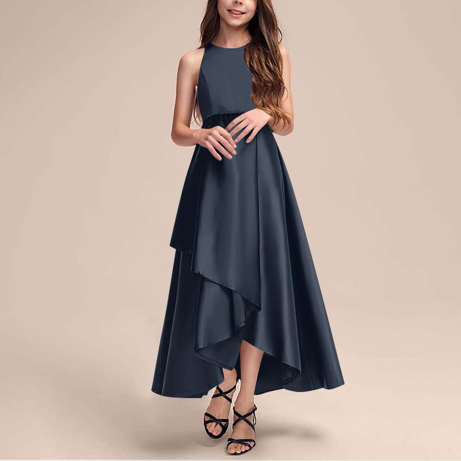 KQIVAM Prinzessin Kleid Mädchen Abendkleid für Hochzeit Brautjungfer Blumenmädchen Geburtstag Party Jugendweihe Fasching Cocktail Dance Ballkleid 4-14 Jahre