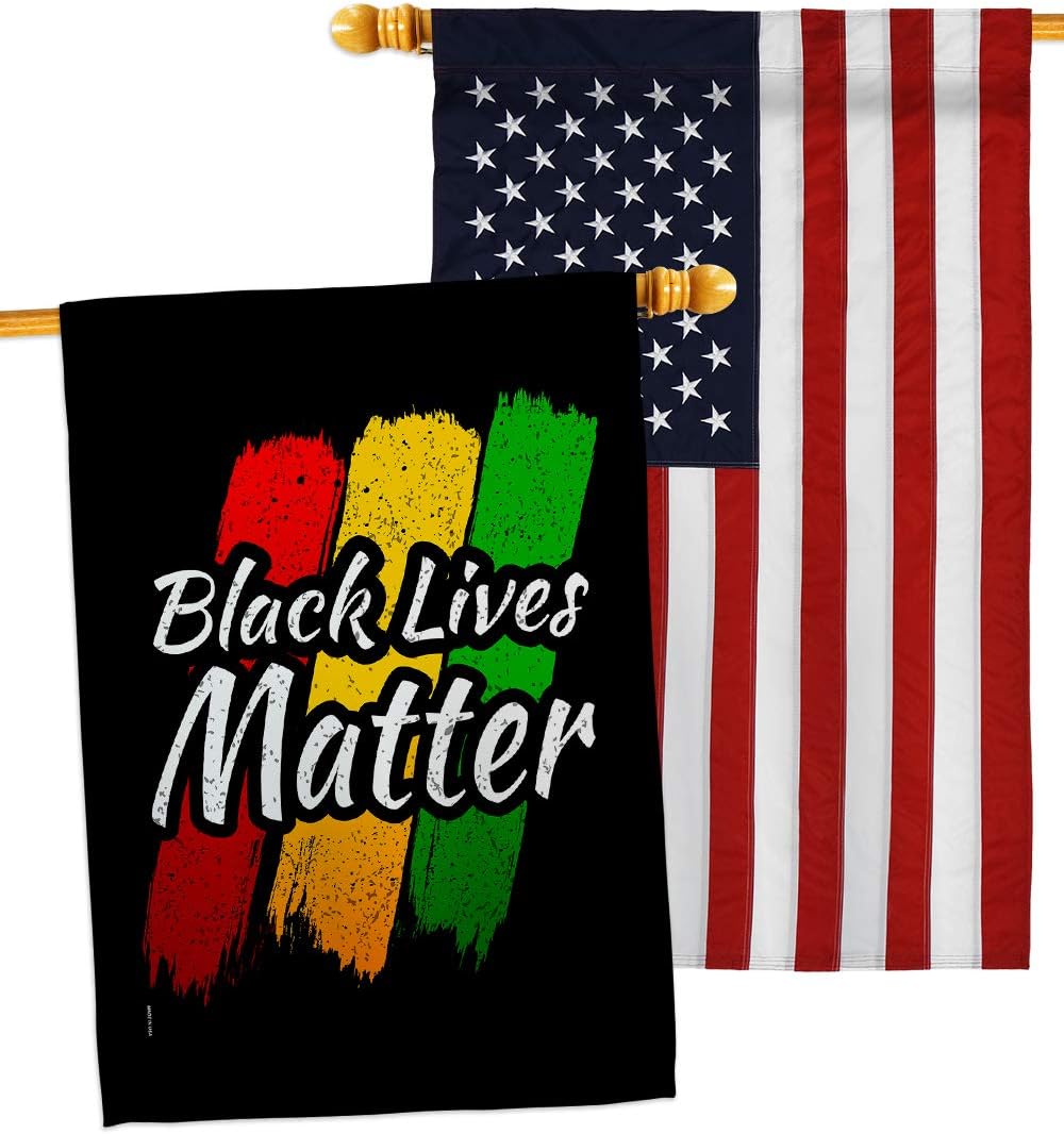 Black Lives Awareness Home Decor American Flag Banner Pack Wall Art Patio Porch Lawn Garden Outdoor Decorations Tapestry Yard Signs Black History Month BLM African Americans Heritage Made in USA