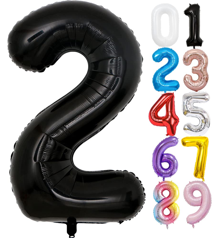 Amazon | FAMULIA 2 数字 風船 ナンバーバルーン 誕生日 大きい