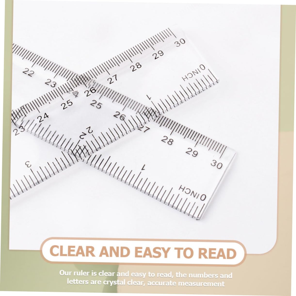 Artibetter Righelli Trasparenti in Plastica Design Ergonomico e Resistente Set da 50 per Misurazioni Precise per Ufficio, Scuola e Disegno Tecnico