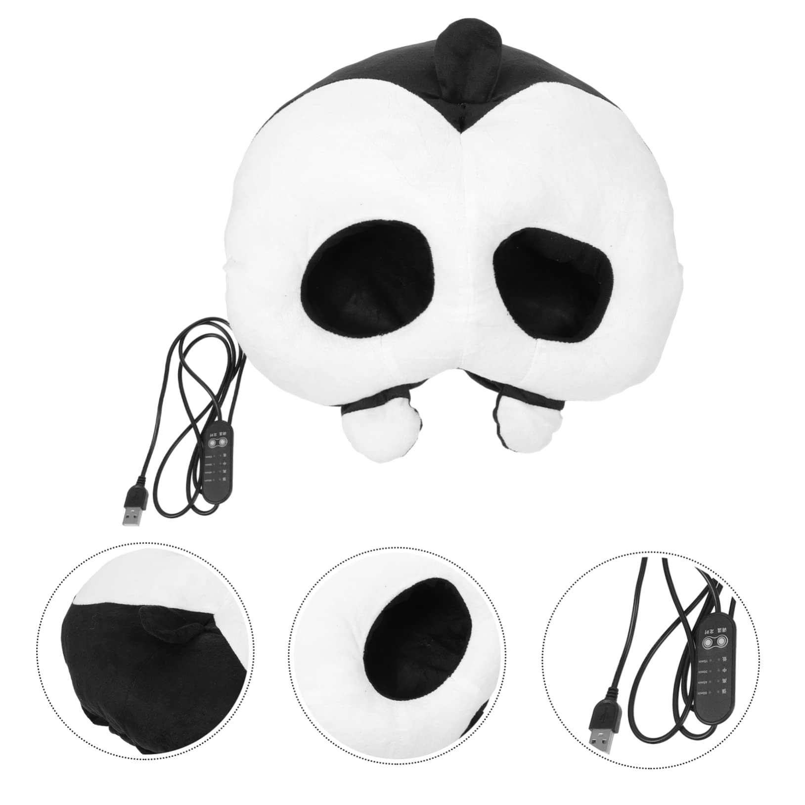 Healvian Calentadores Electricos Mujer Calentadores De Dedos Usb Dedos De Los Pies Calentadores De Manos y Pies Más Cálido Calefacción Calentador De Pies Negro Felpa