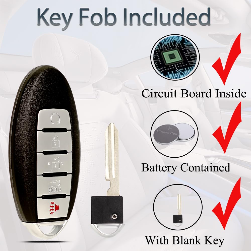 X AUTOHAUX Llave De Repuesto Para Autoóvil De 4 Botones Sin Llave, Control Reoto, Control