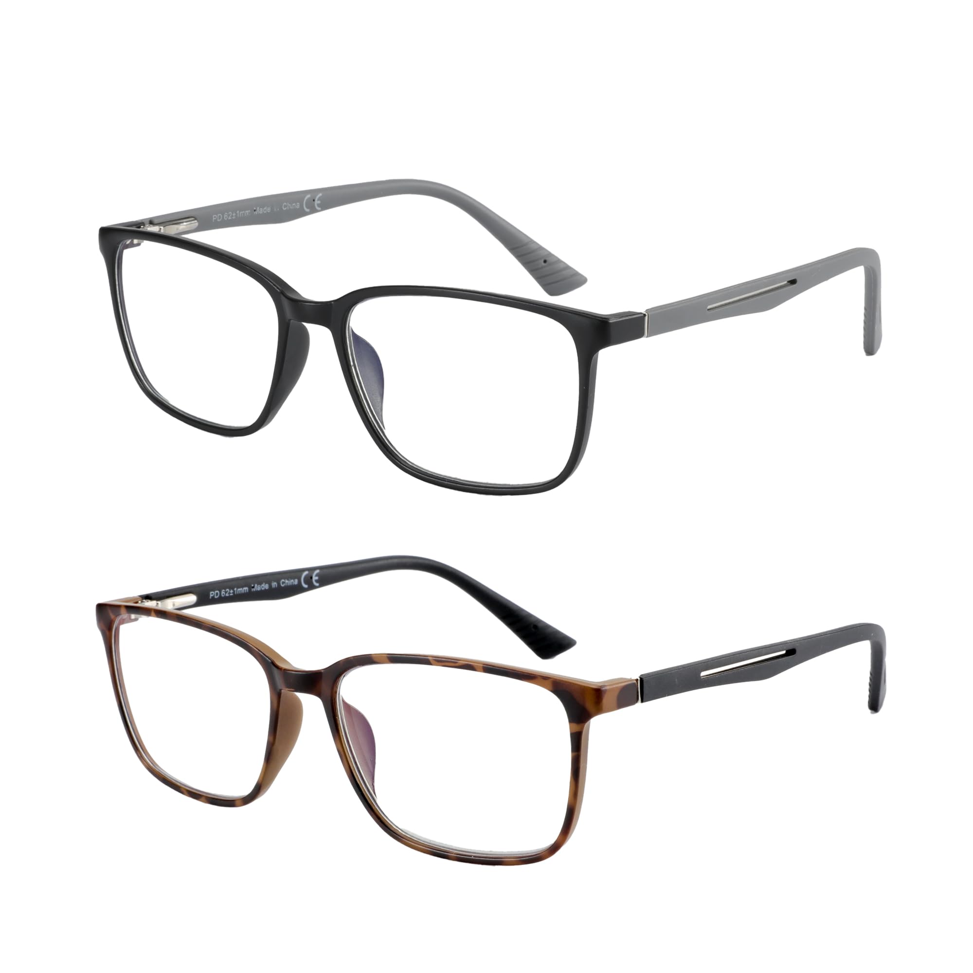 ZENOTTIC Blaulichtfilter Brille, Lesebrille Herren Eckige Rahmen-Leser Anti-Glanz Sport Computerbrille