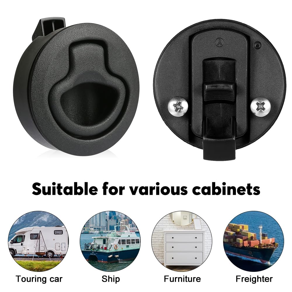 Mizikuu 4 Stück Push Pull Möbelschloss, Verriegelung für Schrank, Boot, Wohnwagen, Schublade, Möbel - Flush Hatch Locker