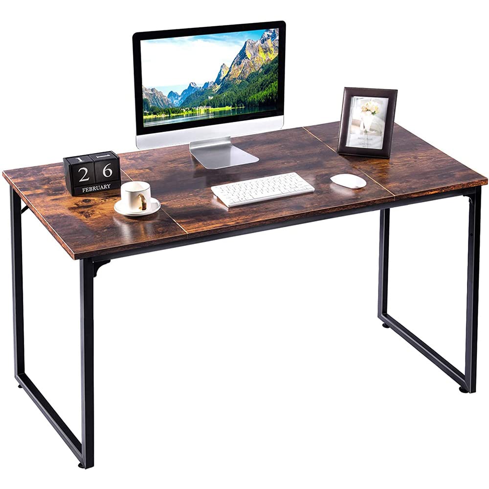 Homesbrand Computer Desk, Office Desk for Home Working, Modern Simple Style PC Desk Study Table Writing Workstation with Splice Board, Vintage 120x60x75CM