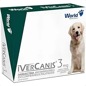 Comprimido antiparasitário para ácaro World Ivercanis para cão até 15kg contra pulga Carrapatos.
