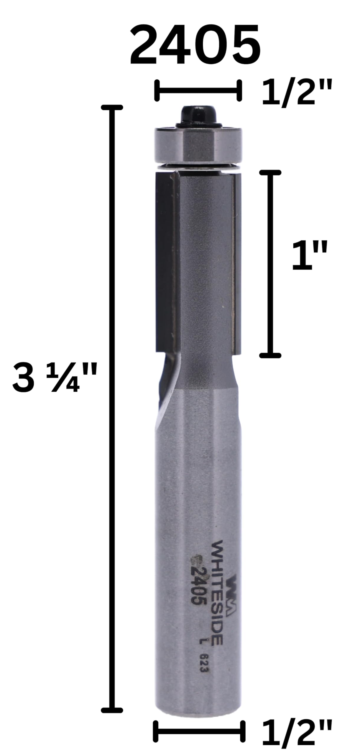 Whiteside 2405 - Brocas para enrutador con diámetro de corte de 1/2 pulgada y longitud de corte de 1 pulgada