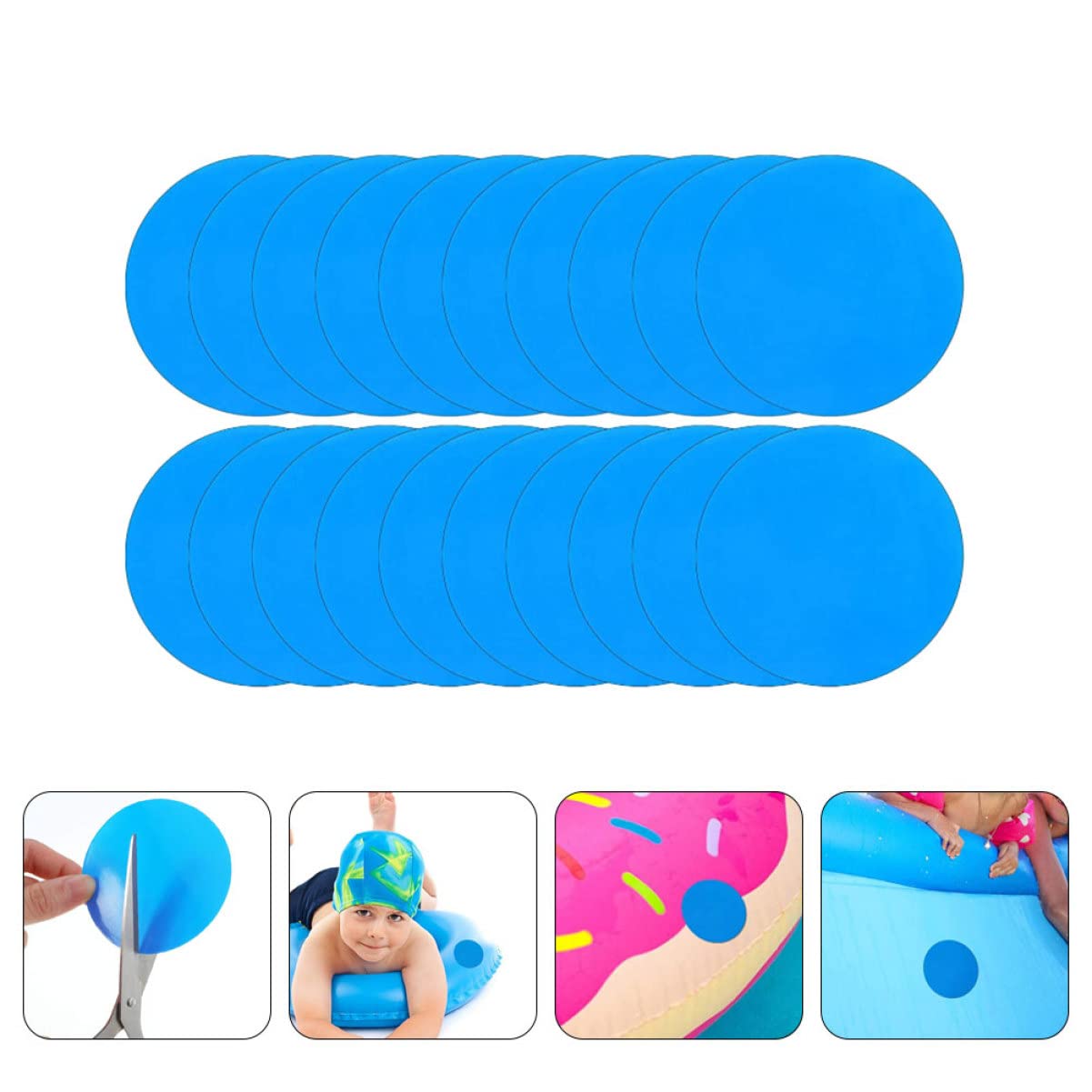 HEMOTON 4 Sätze PVC Schwimmring Reparaturflicken Selbstklebende Reparaturaufkleber Für Aufblasbare Boote Pools Kajaks Und Und Langlebig 20 Stück * 4