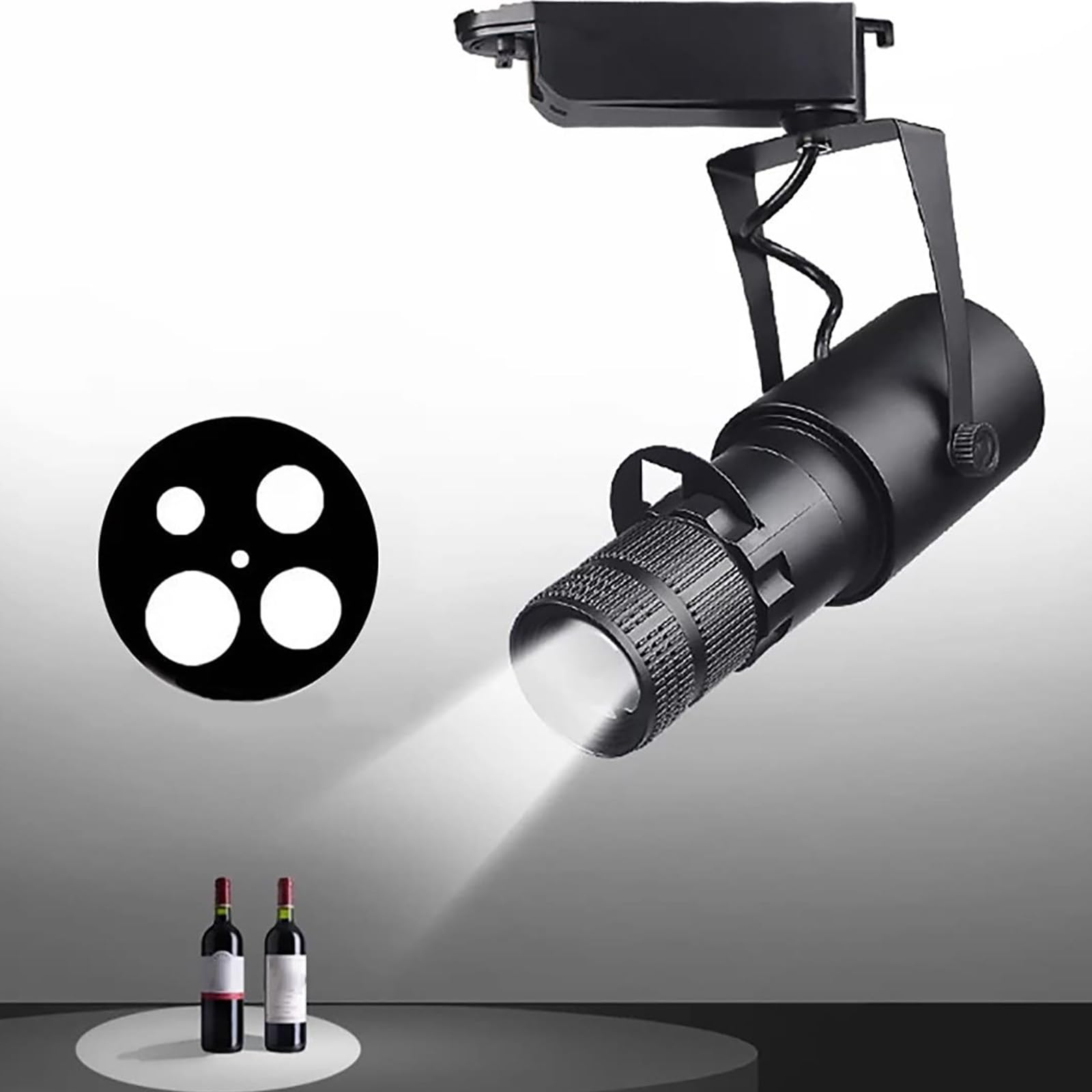 Foco LED, Foco Profesional para Teatro/Escenario, Ajuste De Apertura De 4 Niveles, Foco con Zoom De Pista, Bar, Restaurante, Foco De Pared De Fondo,20W-3000K