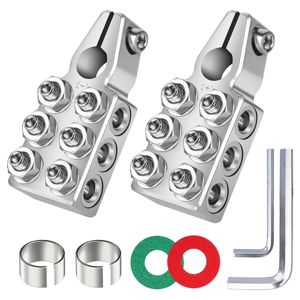 Nondk Battery Terminal Connectors, 12 Way Battery Terminals, 1/0Awg,2/4/6/8Awg Battery Connectors, For Car/Trucks/Rvs