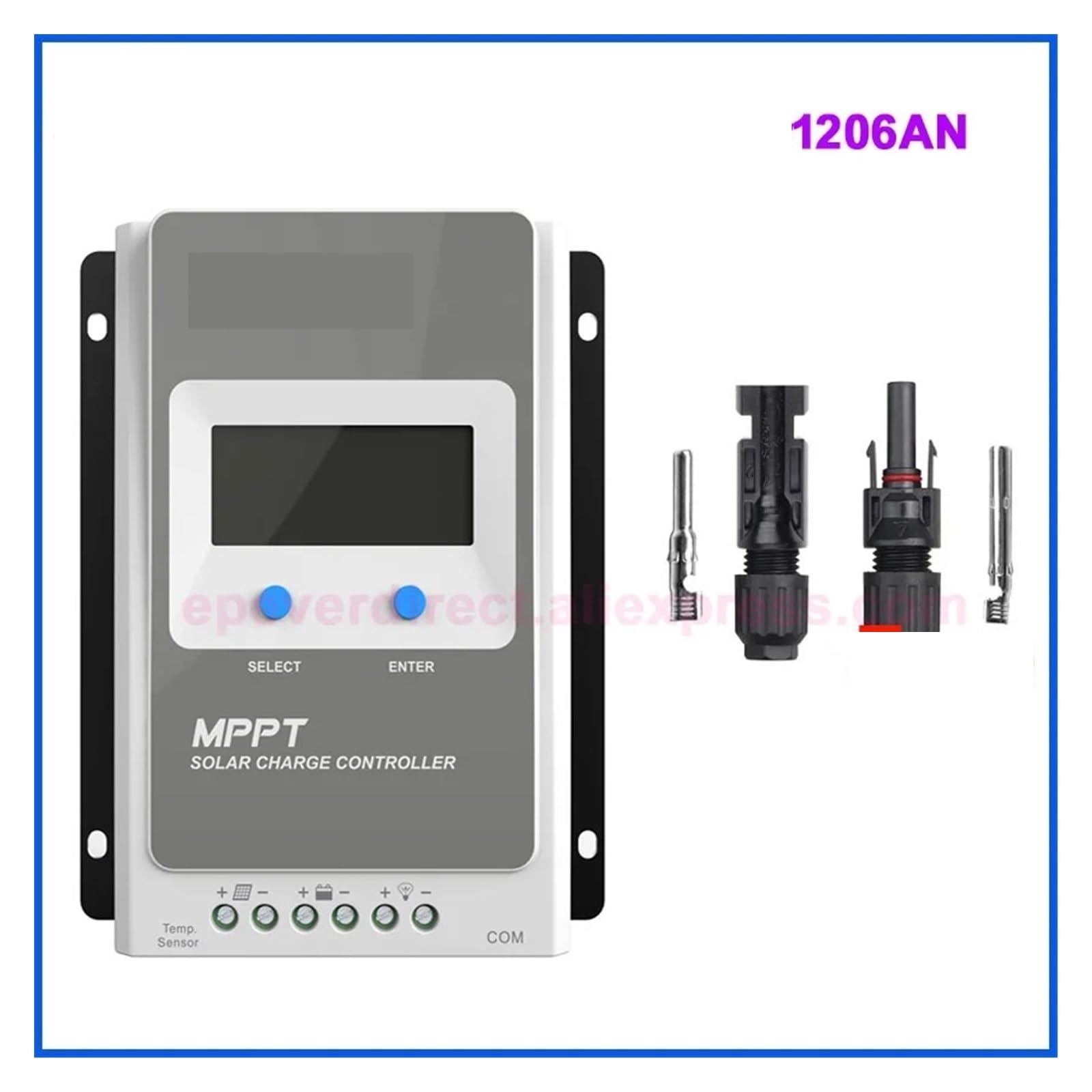 Kontroler ładowania słonecznego, 10A 20A 30A 40A MPPT Regulator Ładowania Słonecznego 2206AN 1206AN 3210AN 4210ANG3 12V/24V Akumulator Automatyczny(Silver)