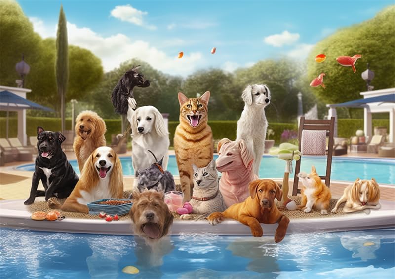 Jigsaw Puzzles 500 Pieces Adults & Families Puppy Dog Days of Summer Formation Wooden to Explore and Enjoy Gifts Home Decoration 20.4 x 14.9 in