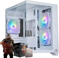 Computador Cpu Pc Gamer Aquario White Ryzen 5 5500 Rtx3050 Ssd 512gb Nvme16gb