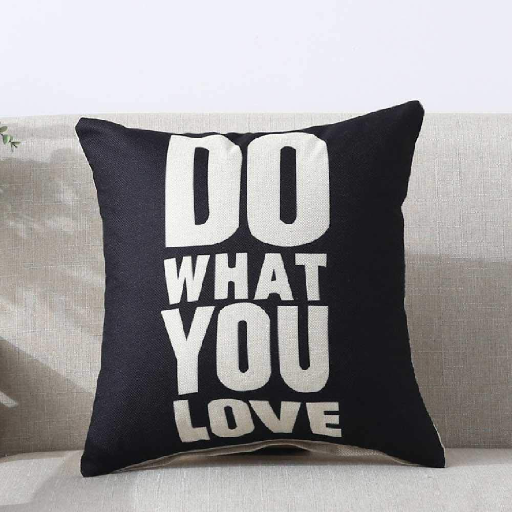 Coussin en lin 45X45cm oreiller décoratif carré Allez avec le cœur