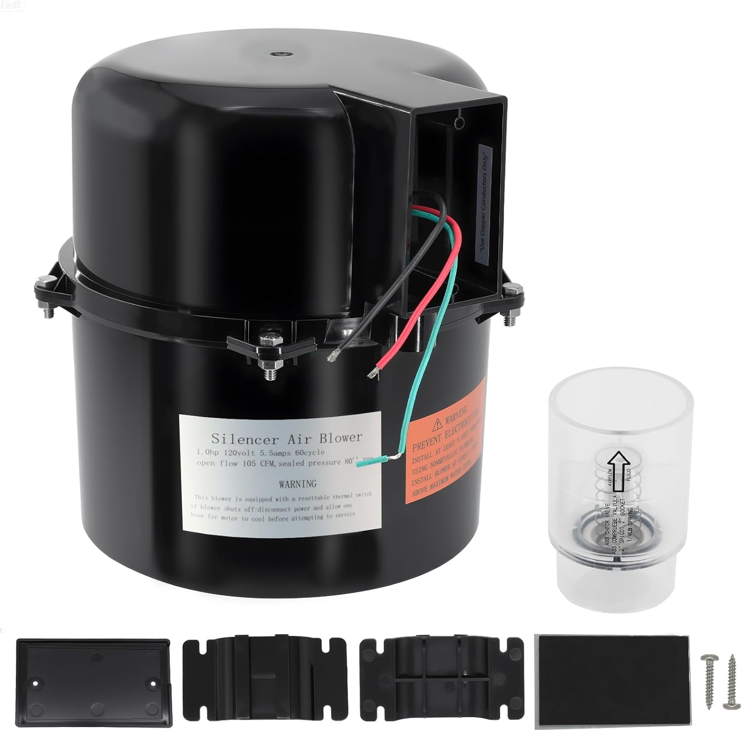 6320141 Silencer Spa Blower 2.0 HP 120 Volt 9.0 Amps Replacement for Air Supply, for use with 2 inch Plumbing, Quiet and Shock-Absorbing, Easy Installation, for Pool Hot Tub & Spa