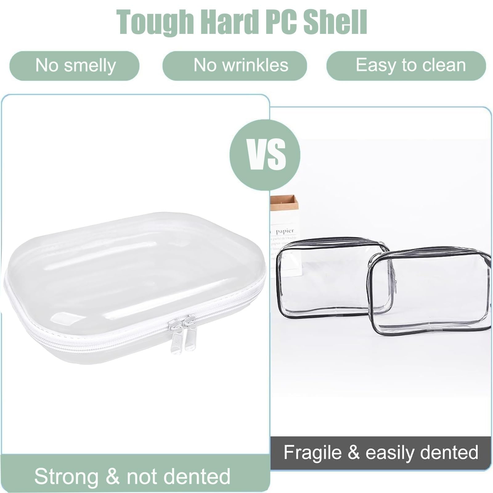 3PCS Zippered Transparent Cases For Snacks,Portable Waterproof Cosmetic Bag With Zipper,Clear