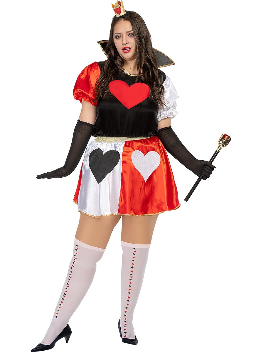 Fun Shack Costume De Reine De Cœur Pour Femme, Tenue De Reine Rouge, Robe à Thème Cœur Pour Adultes, Tenue De Carnaval, Taille M