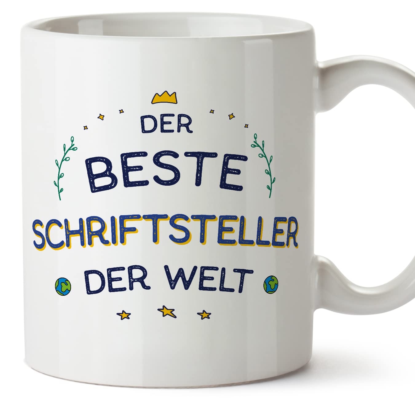 MUGFFINS Writer Man Mug - in German - Beste der Welt - Funny Gift for Colleagues - Ceramic 11oz Mug â image 1