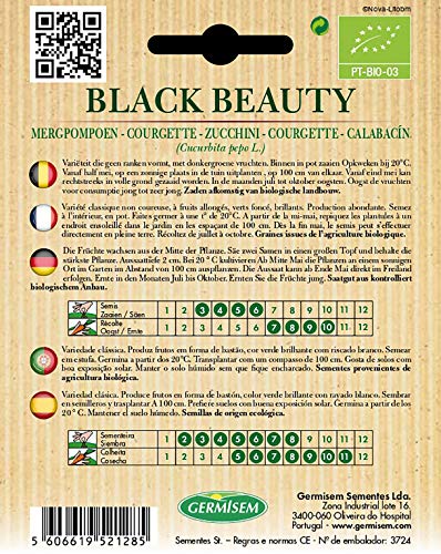 Germisem ECBIO4018 Organisch Black Beauty Courgette Zaden 3 g - Afbeelding 3
