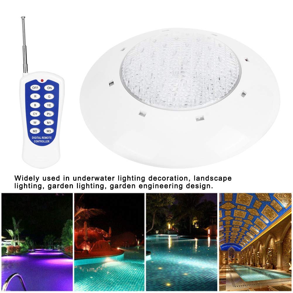 Fafeicy Luce Subacquea 45W 460LED con Telecomando, Lampada da Parete per Piscina Cambia Colore per Paesaggio, Bassa Tensione AC12V, Impermeabile IP68, RGB, Angolo 120°