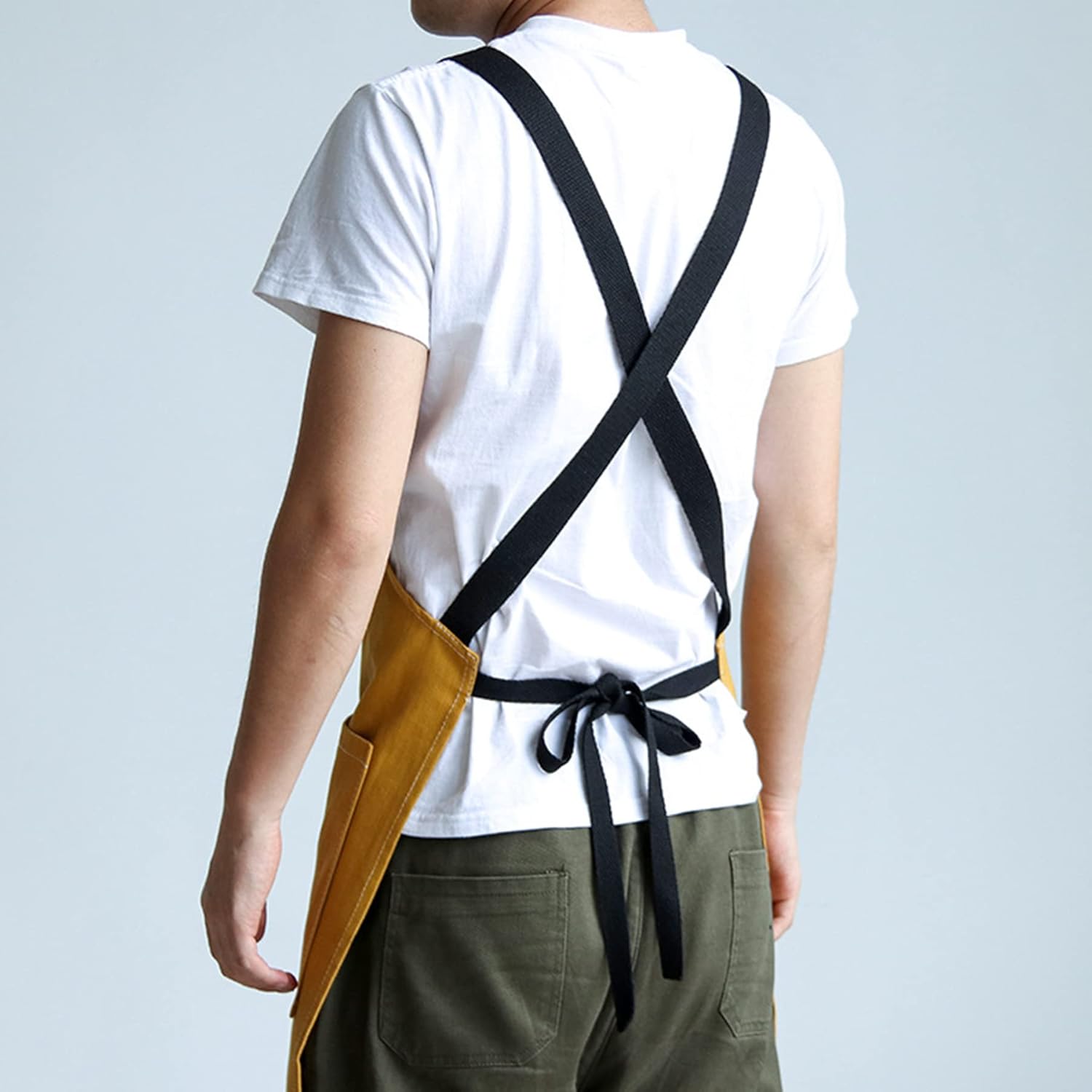 エプロン &ndash; スプリットレッグ &ndash; プロバーバー タトゥー ヘアスタイリスト バリスタ バーテンダー サーバーエプロン, イエロー,