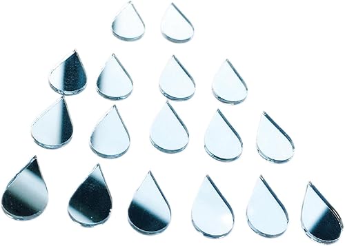 200 piezas de mini azulejos de mosaico con forma de lágrima para trabajos de manualidades, espejo de bola de discoteca, decoración del hogar