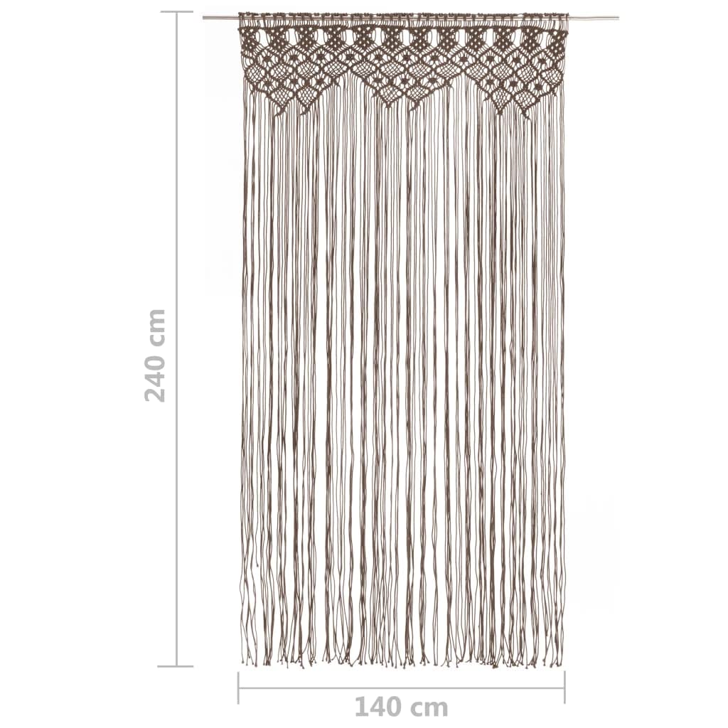 Rideau en macramé en coton Taupe 140 x 240 cm