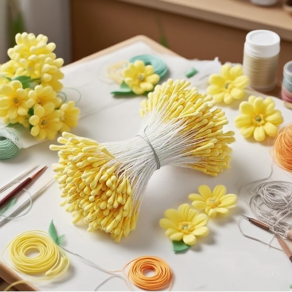 1260 Pezzi Pulitore Pipa Fiori Fai da te a Doppia Testa Pistile Pistilli per Fiori Finti per Bouquet Fai da te Decorazioni
