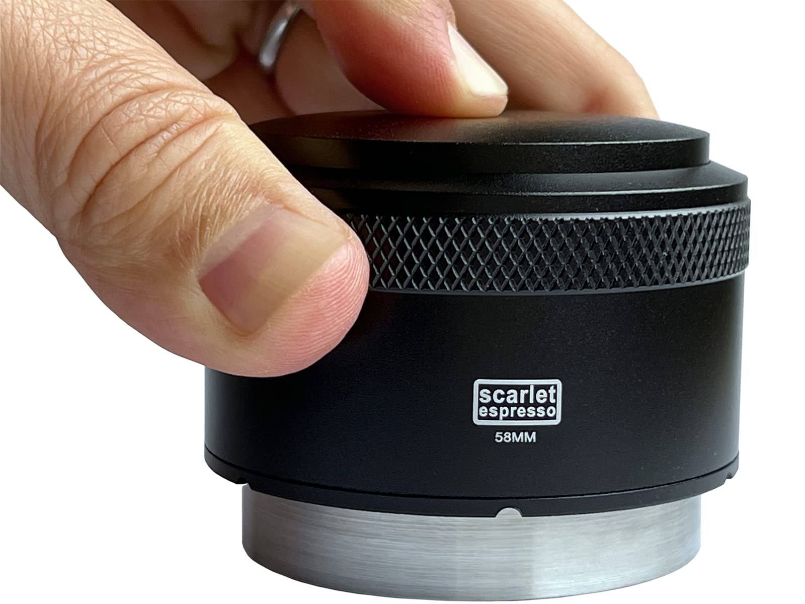 Tamper "Grande Livello" con orientamento automatico, 100% polvere di caffè dritta (nero, 51 mm)