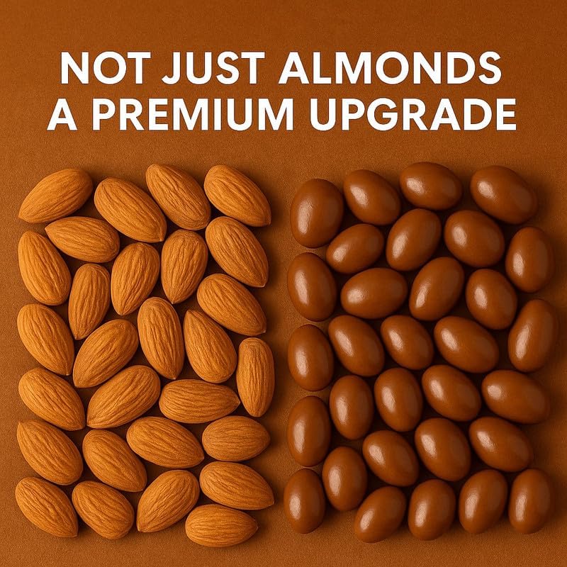 Image of Vbalaa Milk Chocolate Almonds 300gm | Crunchy Almonds Coated with Smooth Milk Chocolate | No Added Preservatives, Colors & Artificial Flavours | Rich in Nutrition | Ideal for Snacking & Gifting