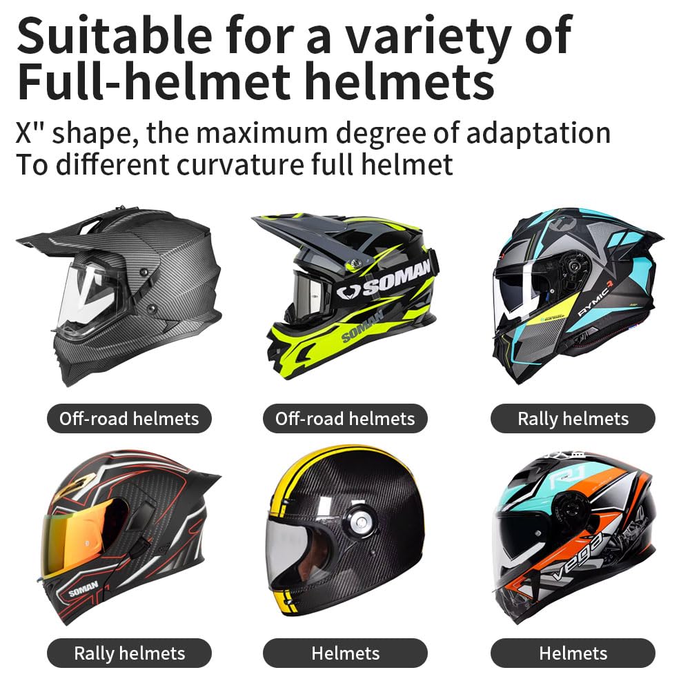 SOH Sangle de menton pour casque de moto avec clip de téléphone pour iPhone 15 Pro Max/14/13Pro/Max/Mini/Samsung, Google, LG, Pixel, Huawei, Xiaomi, tous les smartphones