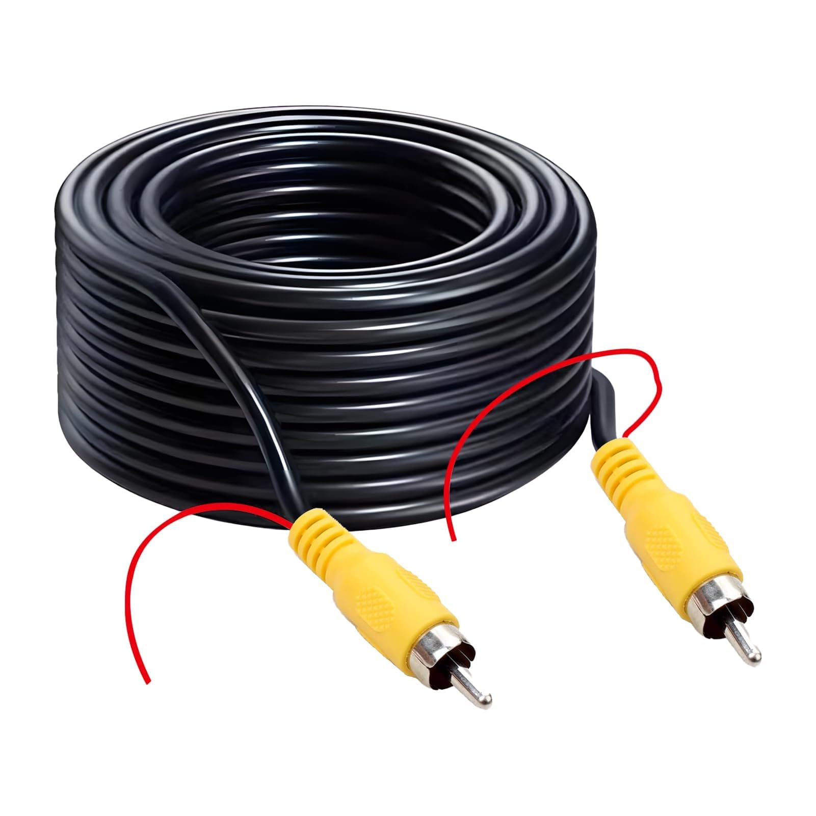 Générique Câble Vidéo RCA 10M pour Caméra de Recul, Extension AV Mâle-Mâle avec Fil de Détection, Cordon RCA Jaune pour Voiture Camion Camping-Car Moniteur TV Box